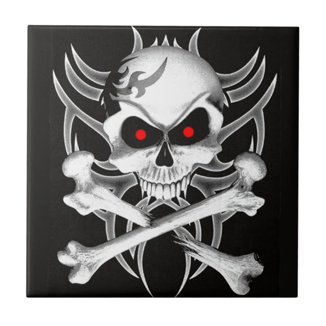 Carreau Le crâne et les os croisés de la mort (Devant)