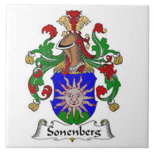 CARREAU LE CREST DE FAMILLE DE SONENBERG SUR LE MANTEAU DE