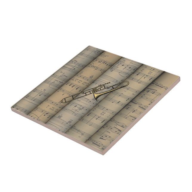 Carreau Le ~ de trombone a roulé le musical de ~ d'arrière (Côté)