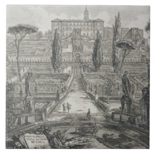 Carreau Le d'Este de villa chez Tivoli (gravure)