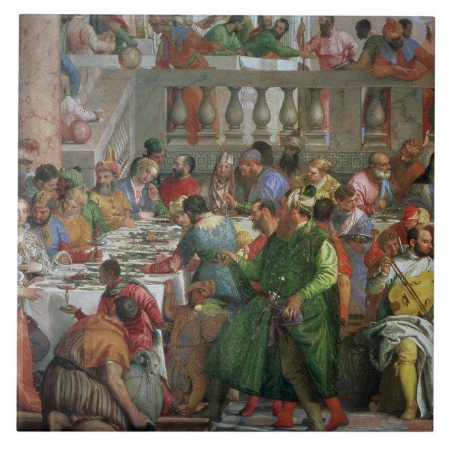 Carreau Le festin de mariage chez Cana, détail de régaler (Devant)