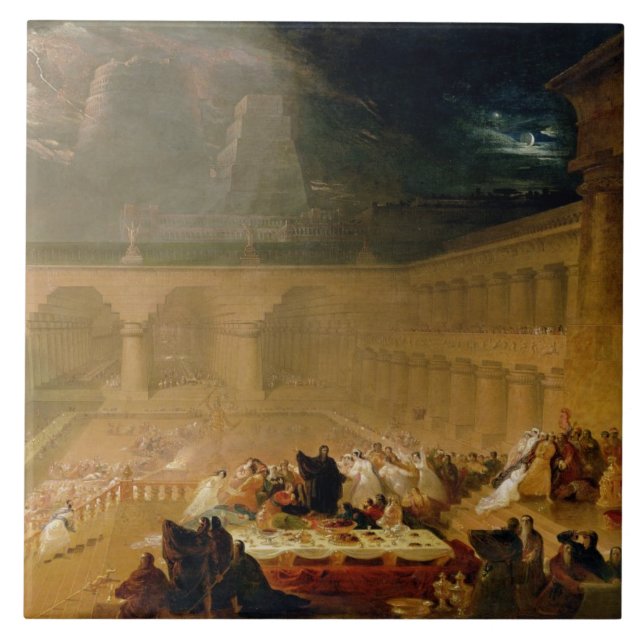Carreau Le festin du Belshazzar (huile sur la toile) (Devant)