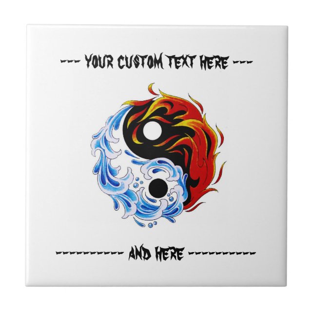 Carreau Le feu frais Yin Yang de l'eau de symbole de tatou (Devant)