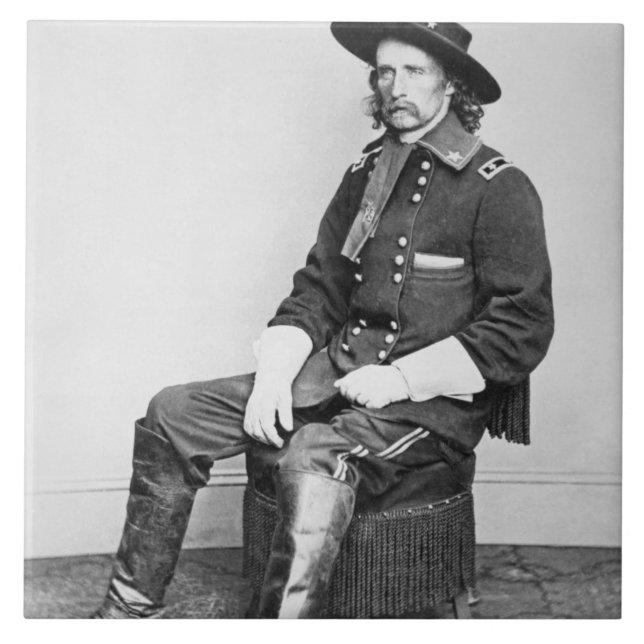 Carreau Le Général George A. Custer (photo de b/w) (Devant)