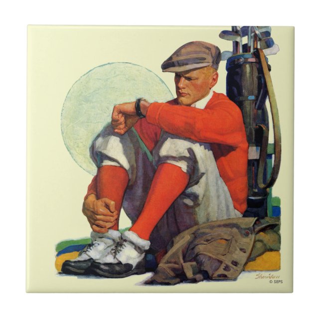 Carreau Le golfeur a continué l'attente (Devant)