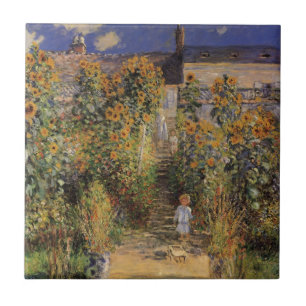 Carreau Le jardin de l'artiste à Vetheuil par Claude Monet