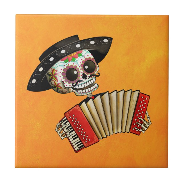 Carreau Le jour du mariachi mort d'EL de squelette (Devant)