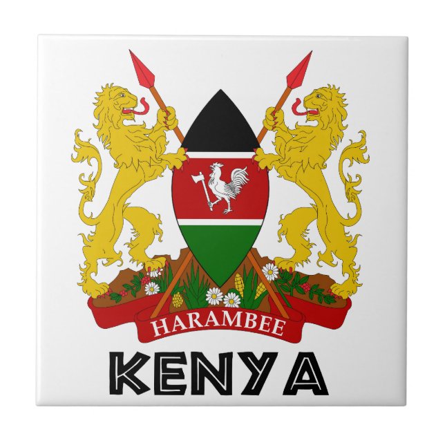 Carreau Le KENYA - emblème/drapeau/manteau des (Devant)