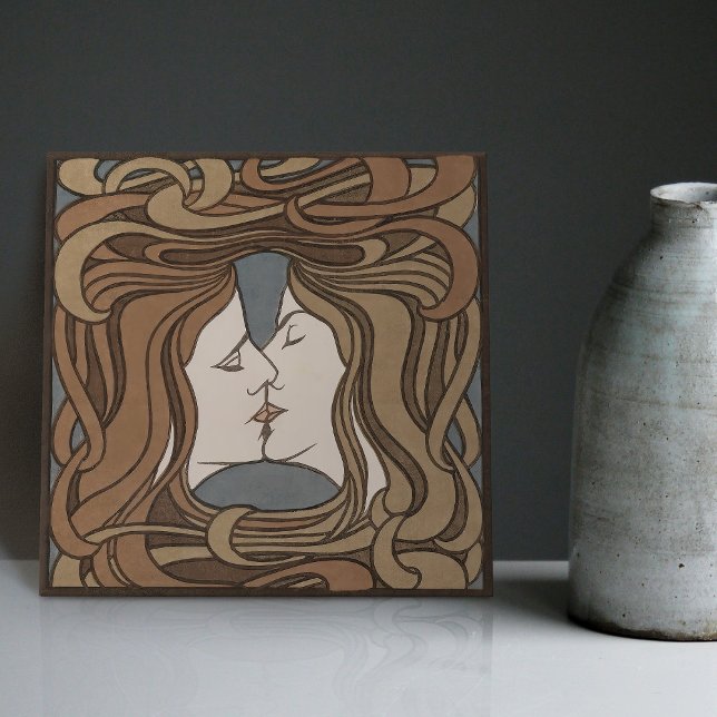 Carreau Le Kiss Peter Behrens Art Nouveau Art Déco Cerami (Créateur téléchargé)