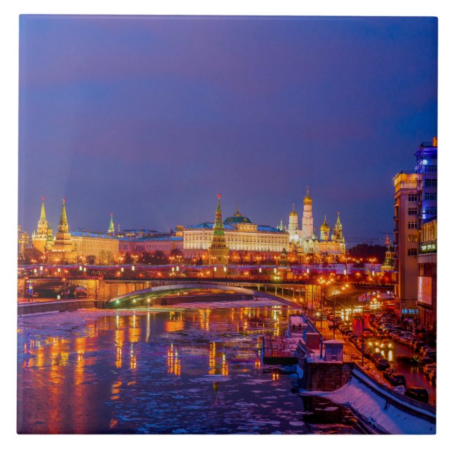 Carreau Le Kremlin de Moscou illuminé (Devant)
