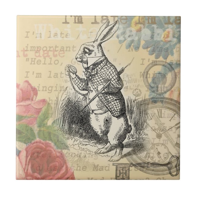 Carreau Le lapin blanc Alice au pays des merveilles (Devant)