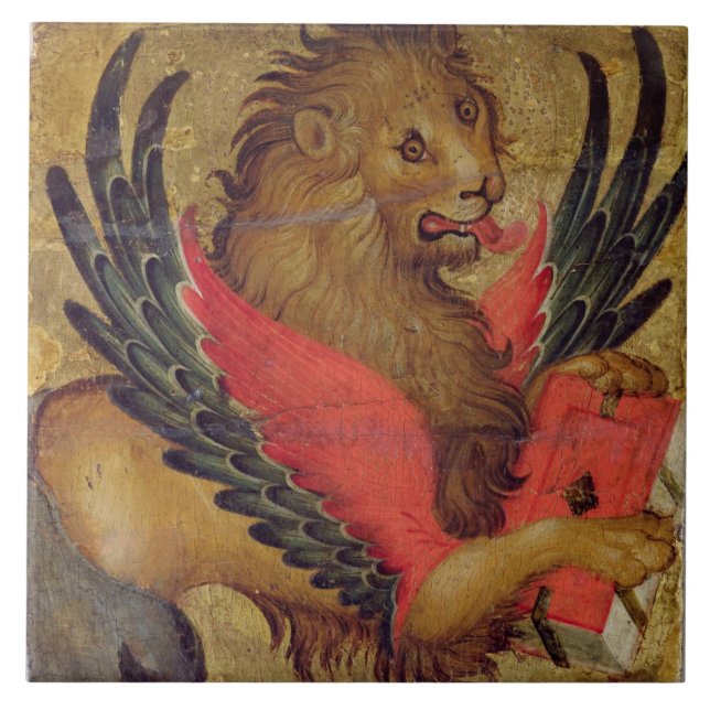 Carreau Le lion de St Mark (huile sur le panneau) (Devant)