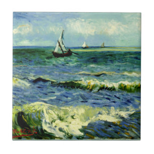 Carreau Le littoral de Saintes-Maries par van Gogh