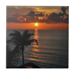 Carreau Le magnifique coucher de soleil de Cancun