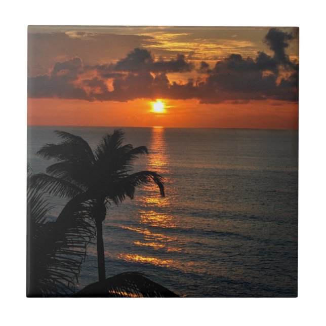 Carreau Le magnifique coucher de soleil de Cancun (Devant)