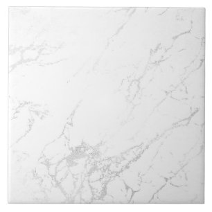 Carreau Le marbre a l'air d'une toile blanche gris argenté