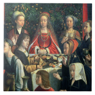 Carreau Le mariage chez Cana, détail de la jeune mariée et