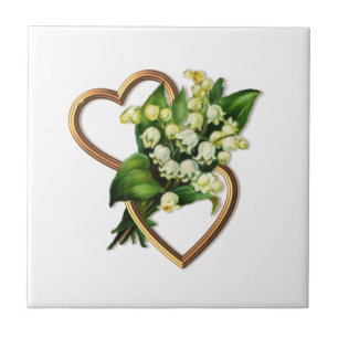 Carreau Le muguet et coeurs