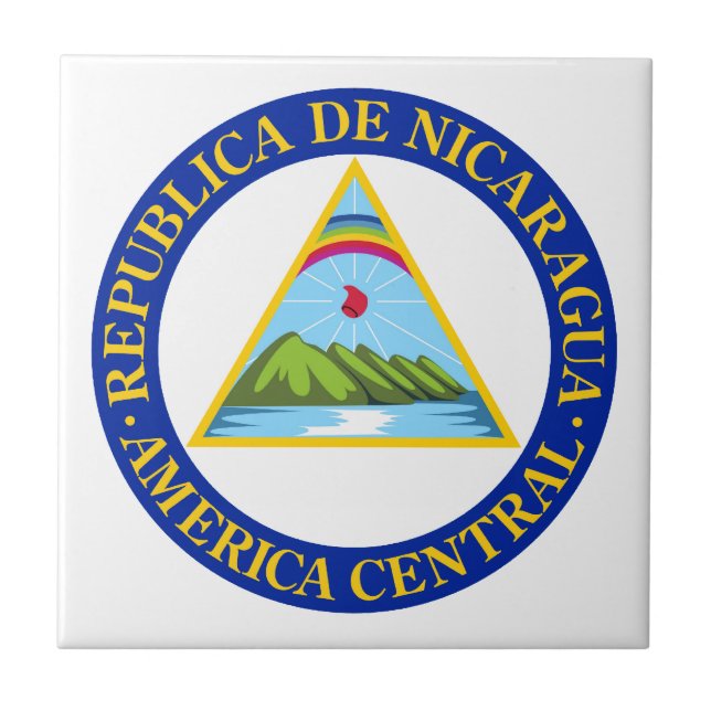 Carreau Le NICARAGUA - drapeau/emblème/manteau des (Devant)