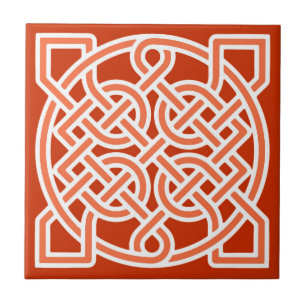 Carreau Le noeud de marin celtique, Mandarin Orange et Bla