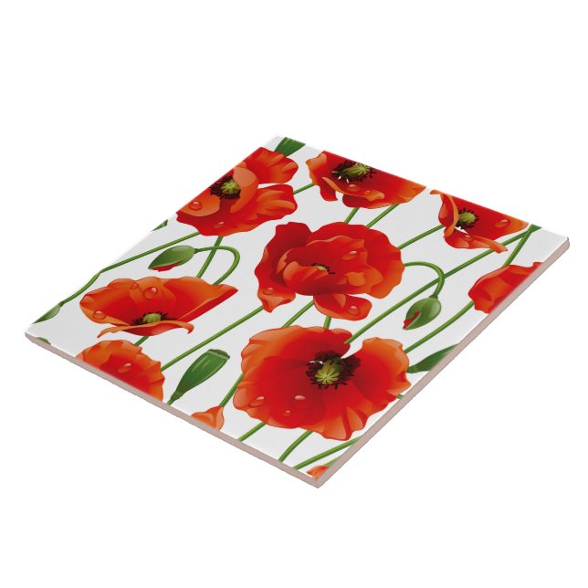 Carreau Le pavot fleurit la tuile (Côté)