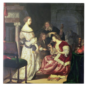 Carreau Le peintre avec sa famille, 1675 (huile sur le