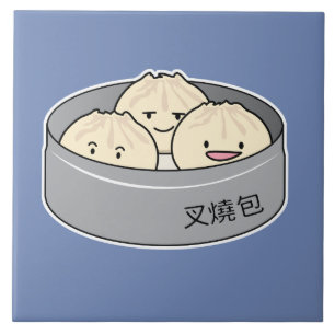 Carreau Le petit déjeuner chinois de dim sum de petit pain