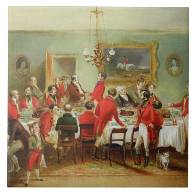 Carreau Le petit déjeuner de chasse, Hall du célibataire, (Devant)