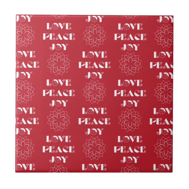 Carreau Le Petit Rouge et Blanc, Peace, Joy (Devant)