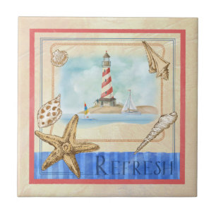 Carreau Le phare de bord de la mer "régénèrent" la tuile