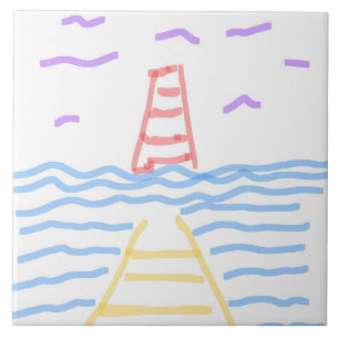 Carreau Le phare rouge et le carrelage en céramique Yellow