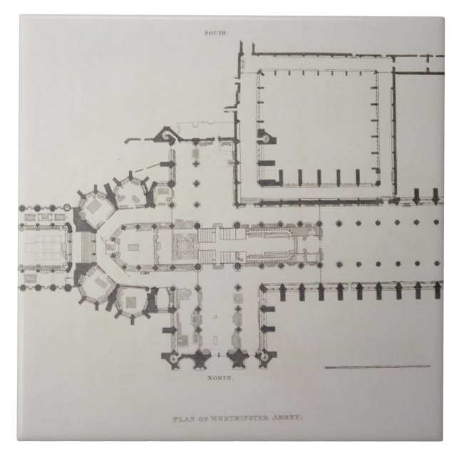 Carreau Le plan de l'Abbaye de Westminster, plaquent 1 de (Devant)