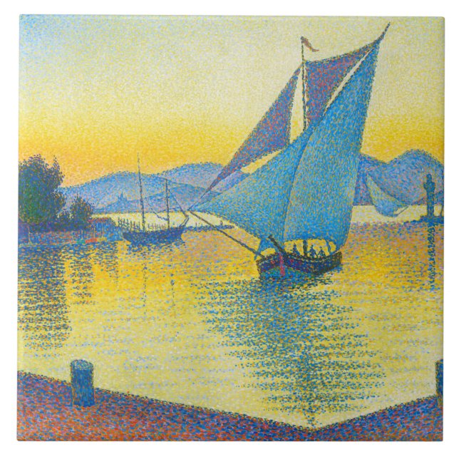 Carreau Le port au coucher du soleil, Signac (Devant)