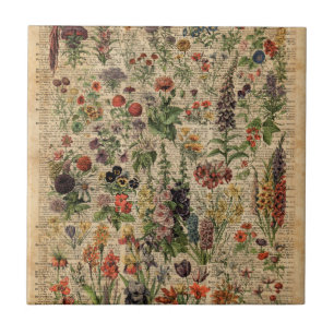 Carreau Le pré coloré fleurit l'art de dictionnaire