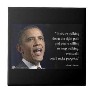 Carreau Le président Obama et citation "Faire des progrès"