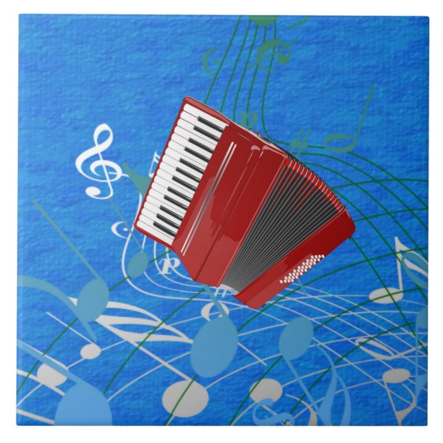 Carreau Le Red Accordion, Blue Music Design (Devant)