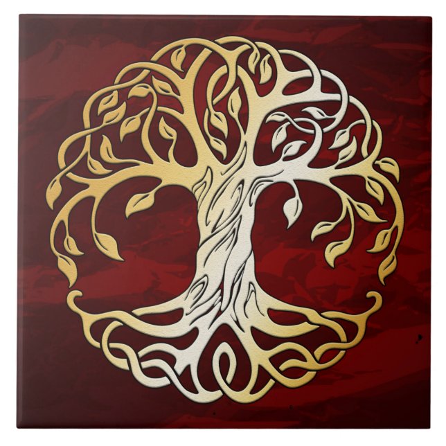 Carreau Le rituel médiéval rouge rouge de sorcellerie (Devant)