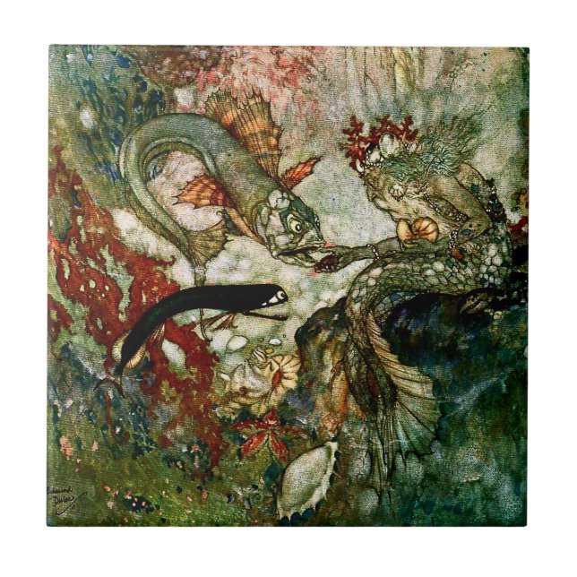 Carreau "Le roi de la sirène" par Edmund Dulac (Devant)