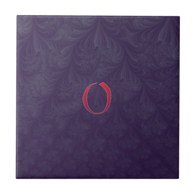 Carreau Le ` rouge O' sur le pourpre a gravé la fractale (Devant)