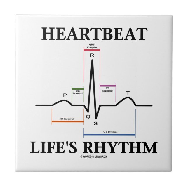 Carreau Le rythme de la vie de battement de coeur (Devant)