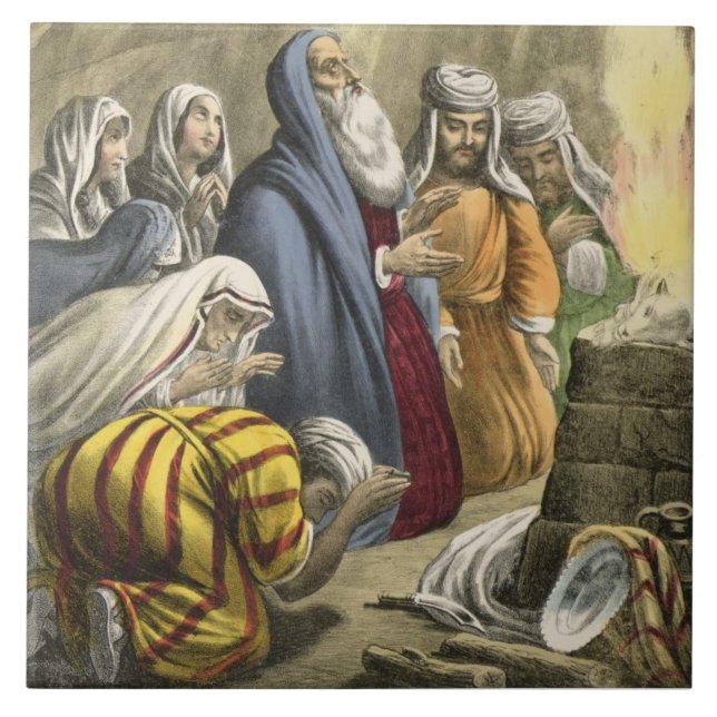 Carreau Le sacrifice de Noé sur laisser l'arche, d'une (Devant)