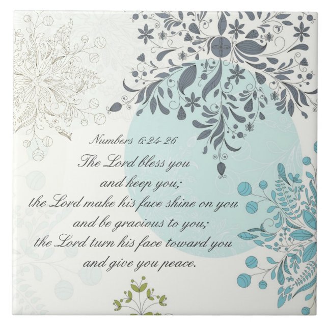 Carreau Le Seigneur Vous Bénisse, Numéros 6:24 Verse de la (Devant)