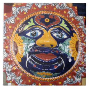 Carreau Le soleil de style de Talavera de Mexicain