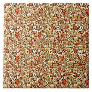Carreau Le STÉRÉOGRAMME DE LA LETTRE G 4,25x4,25, 6x6 pouc