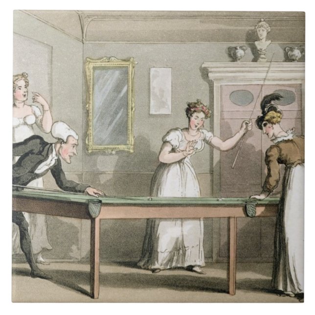 Carreau Le Tableau de billard, 'de la visite de Dr. Syntax (Devant)
