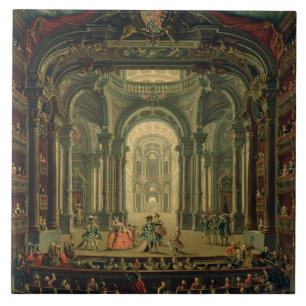 Carreau Le Teatro Reale à Turin (huile sur la toile)