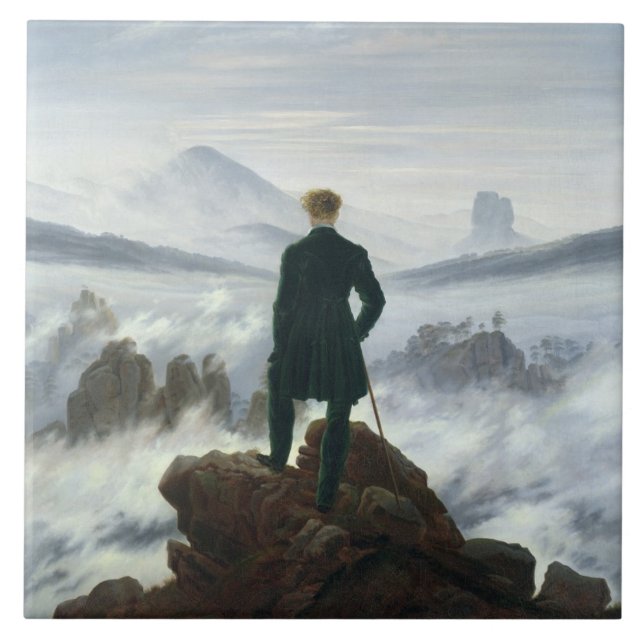 Carreau Le vagabond au-dessus de la mer du brouillard, (Devant)
