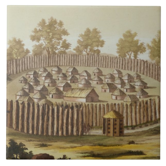 Carreau Le village d'une tribu indigène en Floride, (Devant)