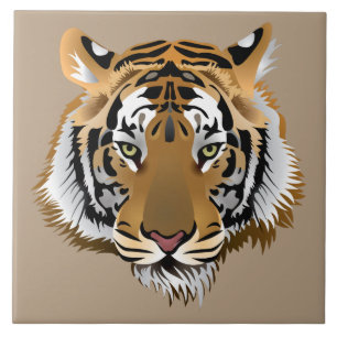 Carreau Le visage Animé du tigre