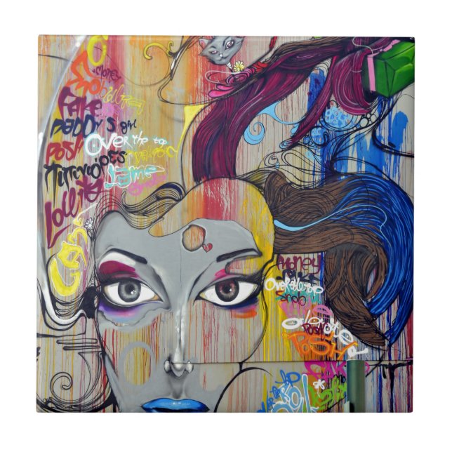 Carreau Le visage de l'art Graffiti de Rio (Devant)